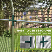 HKM-094803 Galvanized Steel Fruit Cage with Zipped Door - Plant Protection Tent, 1.2x2.4x1.9m, Black