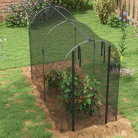 HKM-094803 Galvanized Steel Fruit Cage with Zipped Door - Plant Protection Tent, 1.2x2.4x1.9m, Black