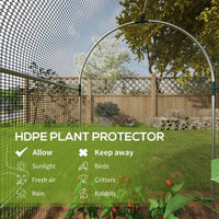 HKM-094803 Galvanized Steel Fruit Cage with Zipped Door - Plant Protection Tent, 1.2x2.4x1.9m, Black