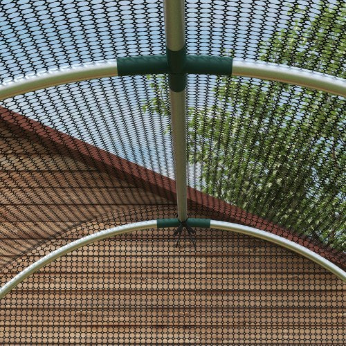 HKM-094803 Galvanized Steel Fruit Cage with Zipped Door - Plant Protection Tent, 1.2x2.4x1.9m, Black