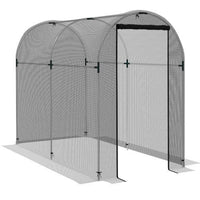 HKM-094803 Galvanized Steel Fruit Cage with Zipped Door - Plant Protection Tent, 1.2x2.4x1.9m, Black