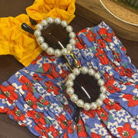 HKM-094803 Stylish Cat and Dog Sunglasses with Pearl Accents - Available in Small and Large Sizes