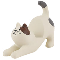 HKM-094867 Cat-Shaped Multifunctional Phone Holder for Desks and Cars, Resin Material, Compatible with Most Smartphones and Tablets