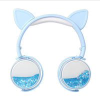HKM-094867 Wired Women’s Headphones in Pink, White, Blue, and Black - Stylish and Comfortable Head-Mounted Design