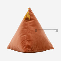 HKM-094931 Triangular Velvet Pillow - Zongzi-Shaped Decorative Cushion for Sofa and Bed, 40cm x 35cm