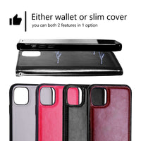 HKM-095059 Classic PU Leather Flip Cover Wallet for Mobile Phones - Solid Color Options Available