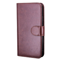 HKM-095059 Classic PU Leather Flip Cover Wallet for Mobile Phones - Solid Color Options Available