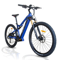 HKM-095123 29 Inch Electric Mountain Bike with Full Suspension and 48V 19.2Ah Battery, 27-Speed Gears