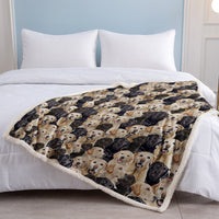 HKM-095123 Labrador Retriever Sherpa Fleece Blanket - Soft, Warm, and Durable Throw for Home and Travel