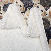 HKM-095123 Labrador Retriever Sherpa Fleece Blanket - Soft, Warm, and Durable Throw for Home and Travel