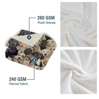HKM-095123 Labrador Retriever Sherpa Fleece Blanket - Soft, Warm, and Durable Throw for Home and Travel