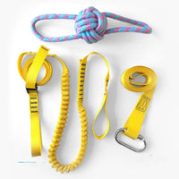 HKM-095443 Pet Training Belt Set - Durable Polyester Dog Training Rope Toy in Black