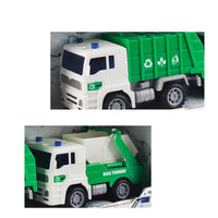 HKM-095443 Plastic Friction Garbage Truck Toy for Kids Ages 2 to 4 - Green Sanitation Vehicle