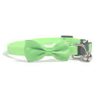 HKM-095507 Pet Bowknot Collar Nylon Webbing Multicolor Adjustable Belt Bell Jewelry Safety Buckle