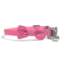 HKM-095507 Pet Bowknot Collar Nylon Webbing Multicolor Adjustable Belt Bell Jewelry Safety Buckle