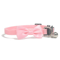 HKM-095507 Pet Bowknot Collar Nylon Webbing Multicolor Adjustable Belt Bell Jewelry Safety Buckle