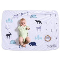 HKM-095635 Baby Milestone Blanket for Monthly Growth Photography - Soft Fleece Photo Prop 76x102cm