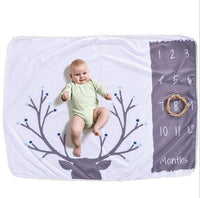 HKM-095635 Baby Milestone Blanket for Monthly Growth Photography - Soft Fleece Photo Prop 76x102cm