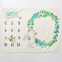 HKM-095635 Baby Milestone Blanket for Monthly Growth Photography - Soft Fleece Photo Prop 76x102cm
