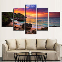 HKM-095635 Sunset Scenery Oil Painting Set - Spray-painted Wall Art for Home and Commercial Spaces