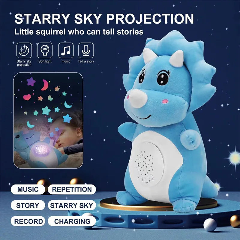 HKM-095635 USB Charging Plush Music Doll with Projection Light – Soft Comfort Toy for Kids, 31-50cm