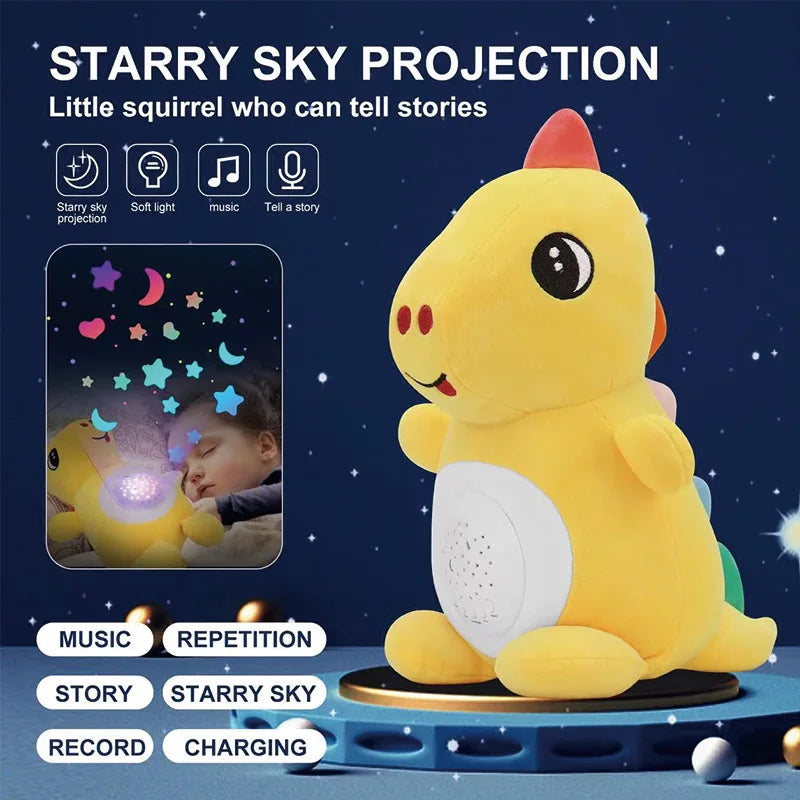 HKM-095635 USB Charging Plush Music Doll with Projection Light – Soft Comfort Toy for Kids, 31-50cm
