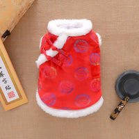 HKM-095635 Winter Thickened Warm Dog Tang Suit in Lucky Deer & Dragon Phoenix Designs - Multiple Sizes Available
