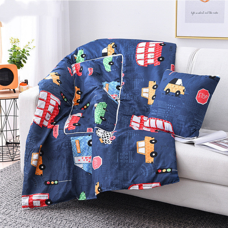 HKM-095763 Multifunctional Aloe Cotton Air-Conditioning Quilt Pillow for Home, Office, Sofa, and Car