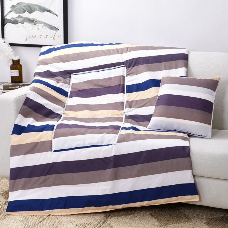 HKM-095763 Multifunctional Aloe Cotton Air-Conditioning Quilt Pillow for Home, Office, Sofa, and Car