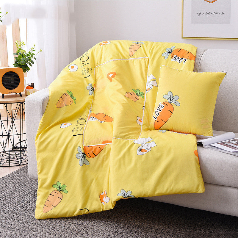 HKM-095763 Multifunctional Aloe Cotton Air-Conditioning Quilt Pillow for Home, Office, Sofa, and Car