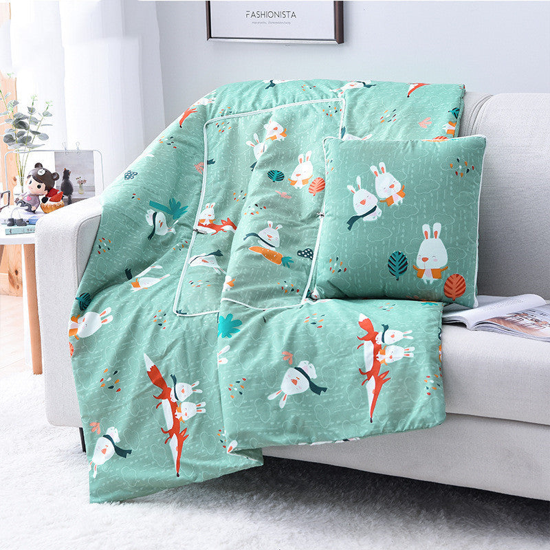 HKM-095763 Multifunctional Aloe Cotton Air-Conditioning Quilt Pillow for Home, Office, Sofa, and Car