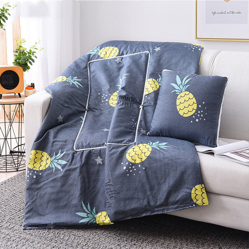HKM-095763 Multifunctional Aloe Cotton Air-Conditioning Quilt Pillow for Home, Office, Sofa, and Car