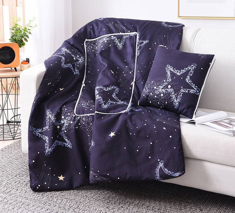 HKM-095763 Multifunctional Aloe Cotton Air-Conditioning Quilt Pillow for Home, Office, Sofa, and Car