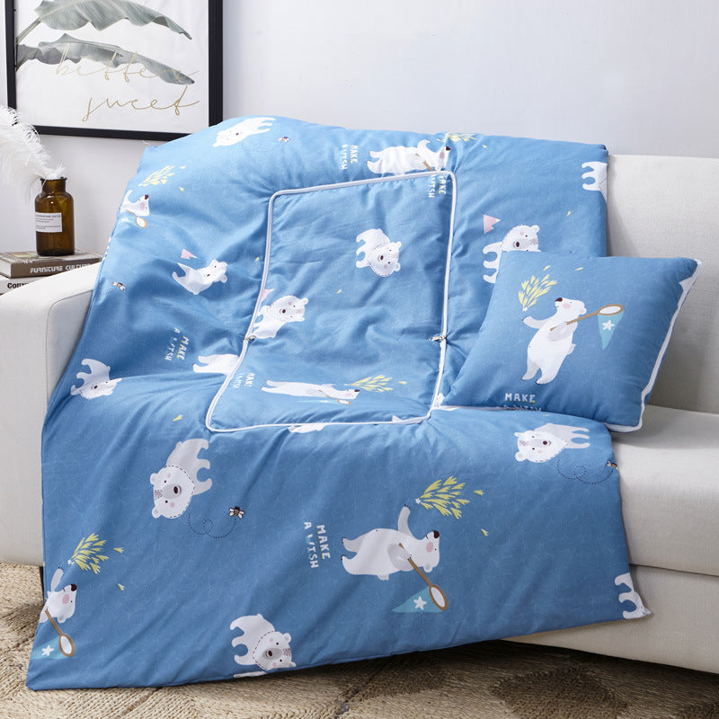 HKM-095763 Multifunctional Aloe Cotton Air-Conditioning Quilt Pillow for Home, Office, Sofa, and Car