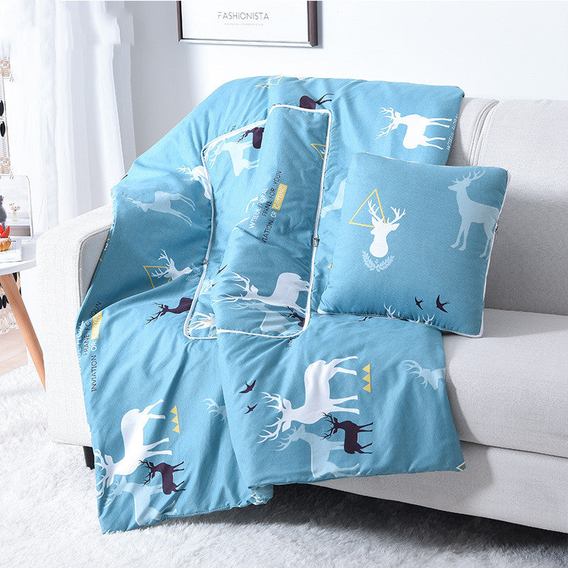 HKM-095763 Multifunctional Aloe Cotton Air-Conditioning Quilt Pillow for Home, Office, Sofa, and Car