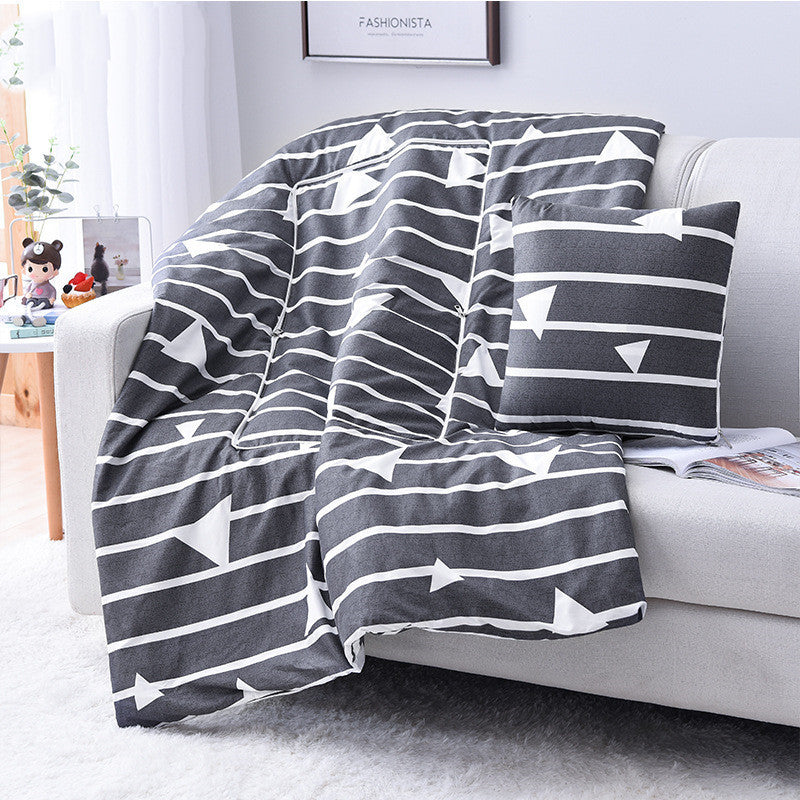 HKM-095763 Multifunctional Aloe Cotton Air-Conditioning Quilt Pillow for Home, Office, Sofa, and Car