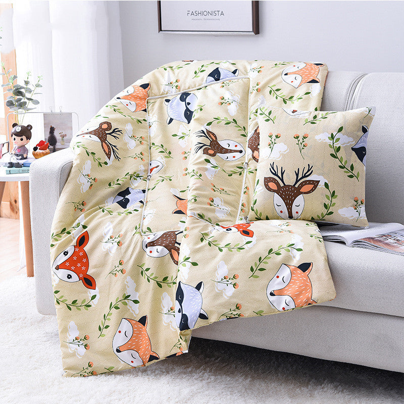 HKM-095763 Multifunctional Aloe Cotton Air-Conditioning Quilt Pillow for Home, Office, Sofa, and Car