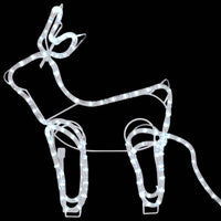 HKM-095763 Outdoor Illuminated Reindeer and Sleigh Decoration with 576 LED Lights - Waterproof Christmas Display