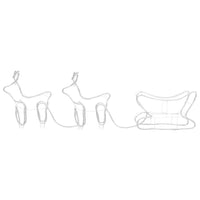 HKM-095763 Outdoor Illuminated Reindeer and Sleigh Decoration with 576 LED Lights - Waterproof Christmas Display
