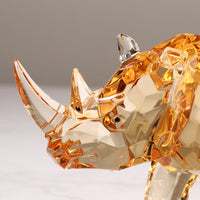HKM-095891 Amber Rhinoceros Acrylic Decoration - Unique Home Ornament