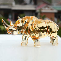 HKM-095891 Amber Rhinoceros Acrylic Decoration - Unique Home Ornament