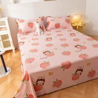 HKM-095955 Printed Polyester Bed Sheet with Cute Animal and Geometric Designs