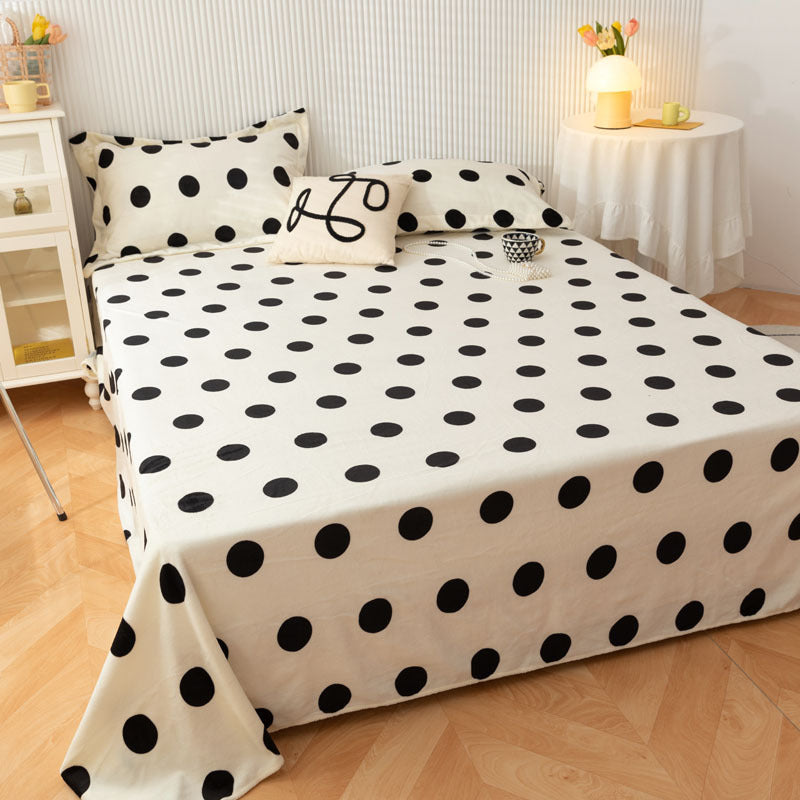 HKM-095955 Printed Polyester Bed Sheet with Cute Animal and Geometric Designs