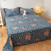 HKM-095955 Printed Polyester Bed Sheet with Cute Animal and Geometric Designs