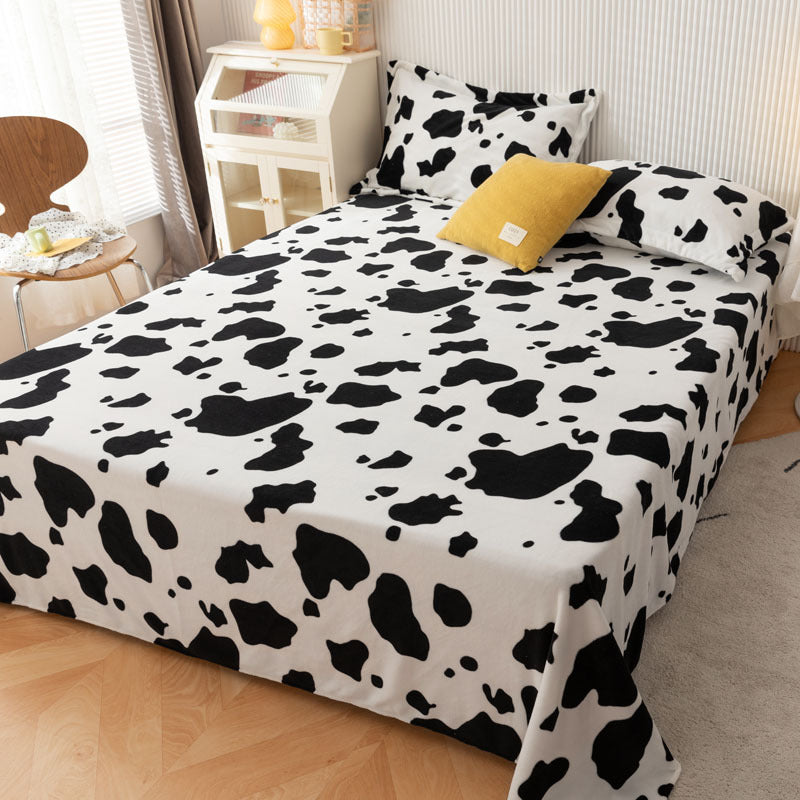 HKM-095955 Printed Polyester Bed Sheet with Cute Animal and Geometric Designs