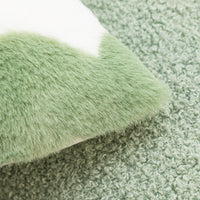 HKM-096083 Rabbit Fur and Teddy Avocado Decorative Pillow Case, Polyester Filling, 45x45cm Without Core