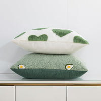 HKM-096083 Rabbit Fur and Teddy Avocado Decorative Pillow Case, Polyester Filling, 45x45cm Without Core