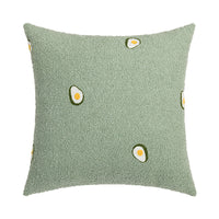 HKM-096083 Rabbit Fur and Teddy Avocado Decorative Pillow Case, Polyester Filling, 45x45cm Without Core