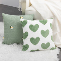 HKM-096083 Rabbit Fur and Teddy Avocado Decorative Pillow Case, Polyester Filling, 45x45cm Without Core