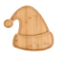HKM-096083 Wooden Serving Tray for Christmas - Farmhouse Style Decorative Platter for Holiday Entertaining and Gifts
